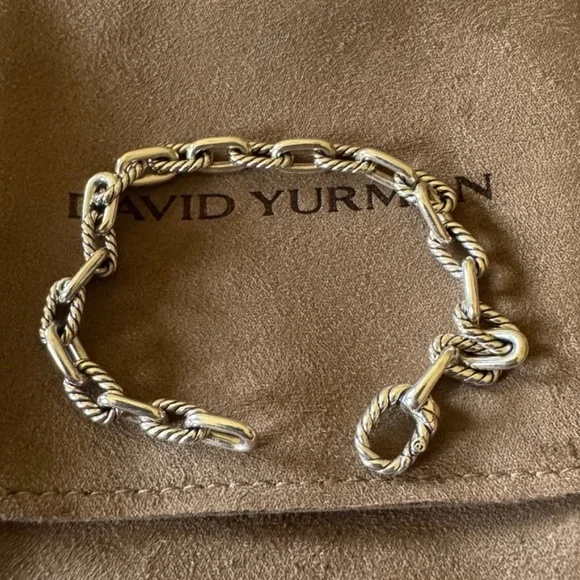 David Yurman Madison Chain Silver Bracelet 5.5mm Size Medium - Picture 9 of 12